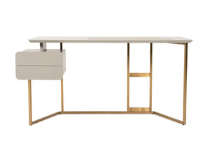 Dermen Modern Grey & Bronze Desk