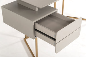 Dermen Modern Grey & Bronze Desk