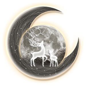 Futuristic Wall Art Gray Planet Travel Elk