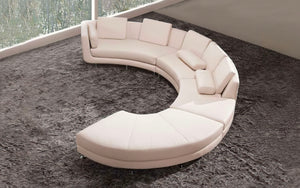 Freida Curve Shape Leather Sofa