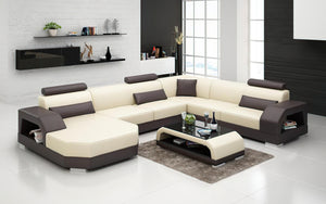 Luxi Modern U-Shape Leather Sectional