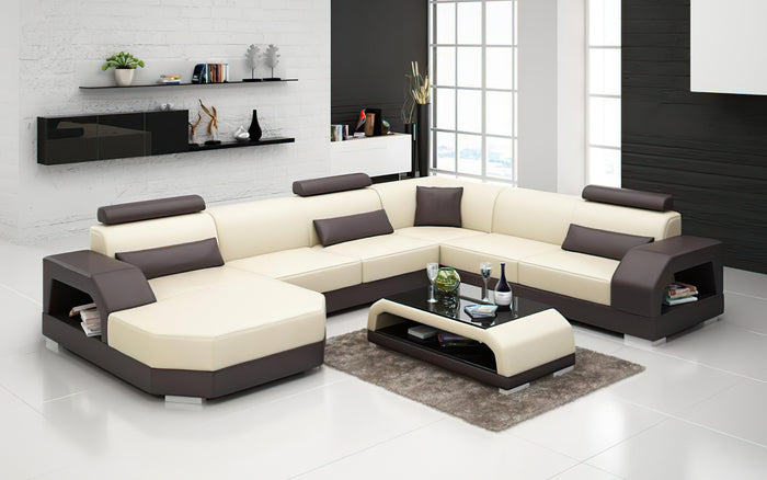 Luxi Modern U-Shape Leather Sectional