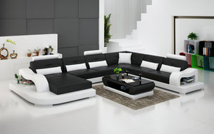 Nebula Modern U-Shape Leather Sectional