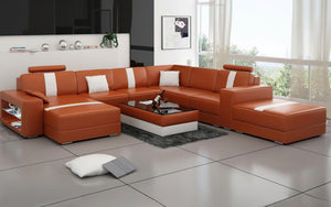 Hemet Leather Sectional with Chaise