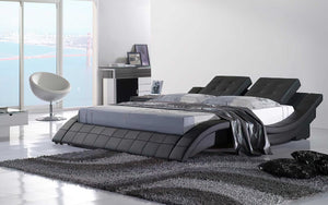 Artemis Curved Modern Leather Platform Bed