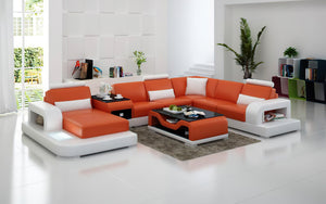 Tara Modern U-Shape Leather Sectional