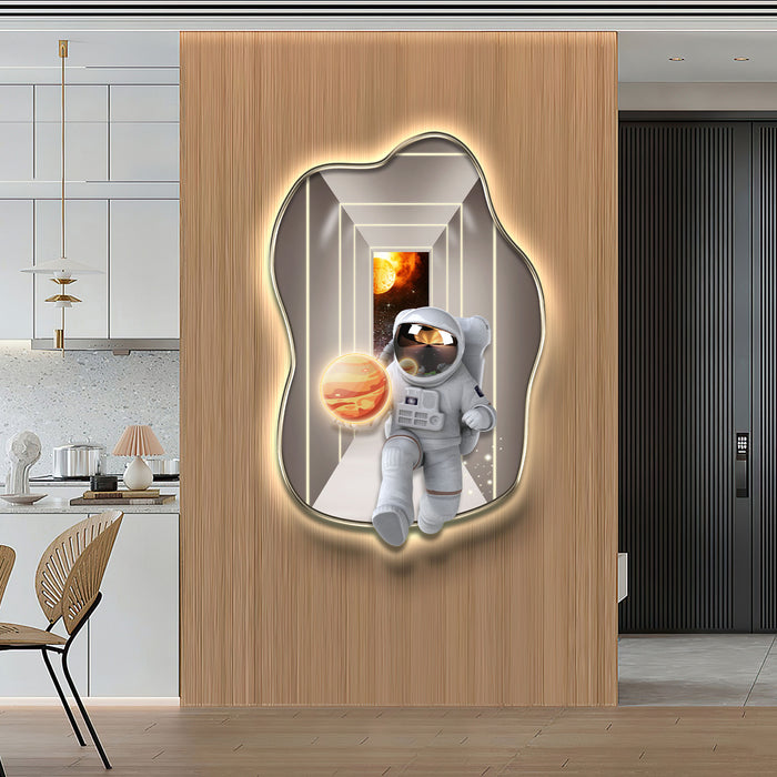 Futuristic Wall Art Astronaut Holding Mars