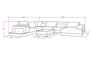 Whitman Modern Sectional With Chaise