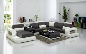 Tara Modern U-Shape Leather Sectional