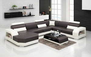 Luxi Modern U-Shape Leather Sectional