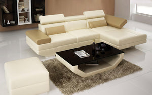 Merdell Mini Modern Leather Sectional with Chaise