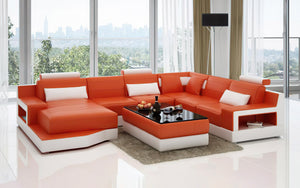 Hybra Modern U-Shape Leather Sectional