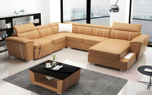 Uli Modern U Shape Leather Sectional