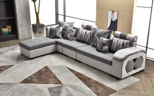 Selena Grey & Light Grey Modular Tufted Sectional