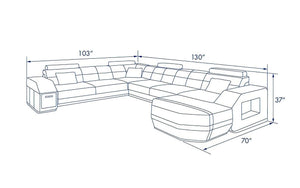 Bolinger Leather Sectional with Storage