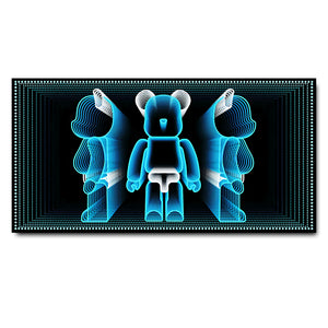 Futuristic Wall Art Blue LED Bearbrick