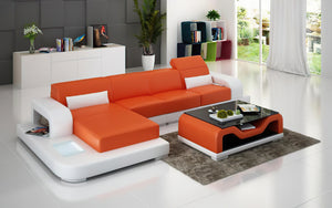 Gara Small Modern Leather Sectional