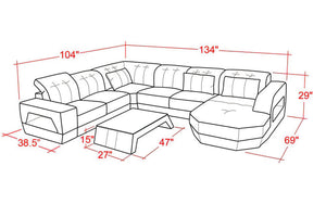 Bozeman Leather Sectional with Shape Chaise