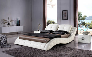 Hnoss Curved Modern Leather Platform Bed