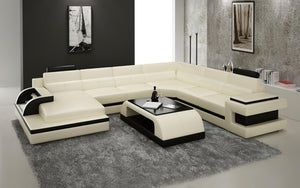 Kehlani Leather Sectional with LED Lights