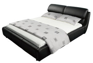 Cabinda Black Leather Bed