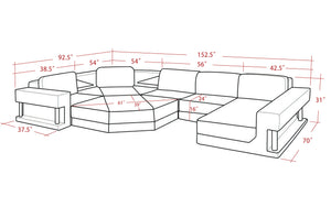 Stoughton Leather Sectional with Ottoman