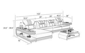 Maximus Modern Recliner Sectional With Mood Light | Futuristic Furniture