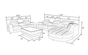 Lonsdale Leather Sectional with Shape Chaise