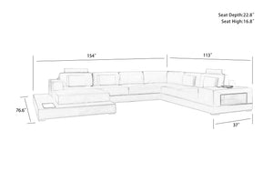 Theresa Modern U-Shape Leather Sectional