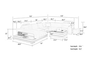 Heather Modern U-Shape Leather Sectional