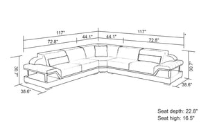 Taliya Modern Leather Sectional