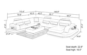 Nebula Modern U-Shape Leather Sectional