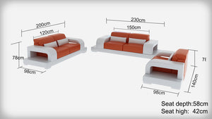 Gara Modern Leather Sofa Set