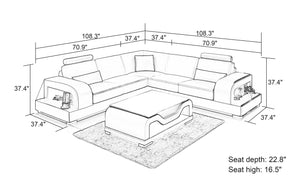 Tara Modern Leather Sectional