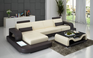 Tara Small Modern Leather Sectional