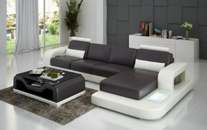 Tara Small Modern Leather Sectional