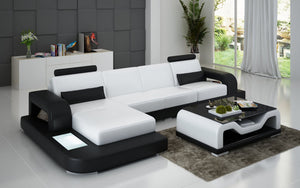 Tara Small Modern Leather Sectional