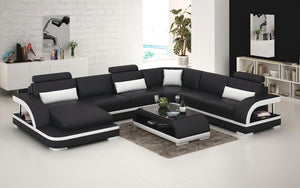 Nexso Modern U-Shape Leather Sectional