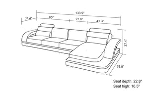 Nexso Small Modern Leather Sectional