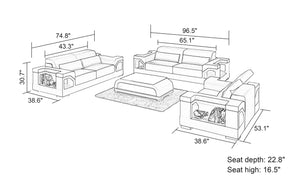 Edwin Modern Leather Sofa Set