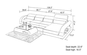 Monte Small Modern Leather Sectional