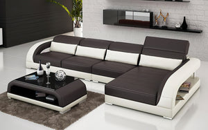 Monte Small Modern Leather Sectional