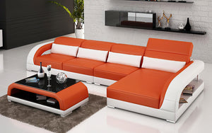 Monte Small Modern Leather Sectional