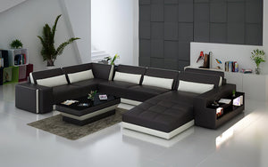 Silian Modern U-Shape Leather Sectional