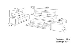 Silian Modern Leather Sofa Set