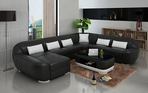 Semira Modern U-Shape Leather Sectional