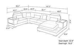 Giana Modern U-Shape Leather Sectional