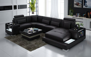 Giana Modern U-Shape Leather Sectional