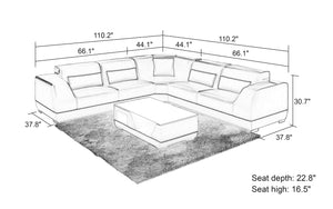 Amanda Modern Leather Sectional