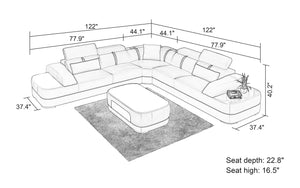 Grimdale Modern Leather Sectional